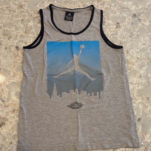 Air Jordan Grey Tank Top with Black Trim and Graphic Youth M 10/12 - Picture 1 of 10